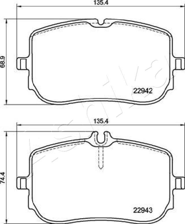 Ashika 50-00-0551 - Komplet kočnih obloga, disk kočnica parts5.com