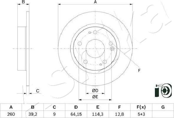 Ashika 61-04-428C - Féktárcsa parts5.com