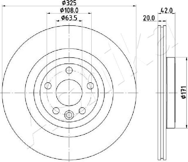 Ashika 61-0L-L12C - Disco de freno parts5.com