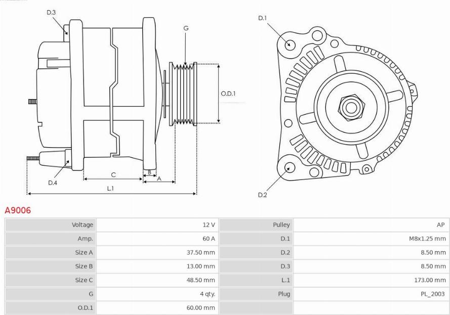 AS-PL A9006 - Alternatör parts5.com