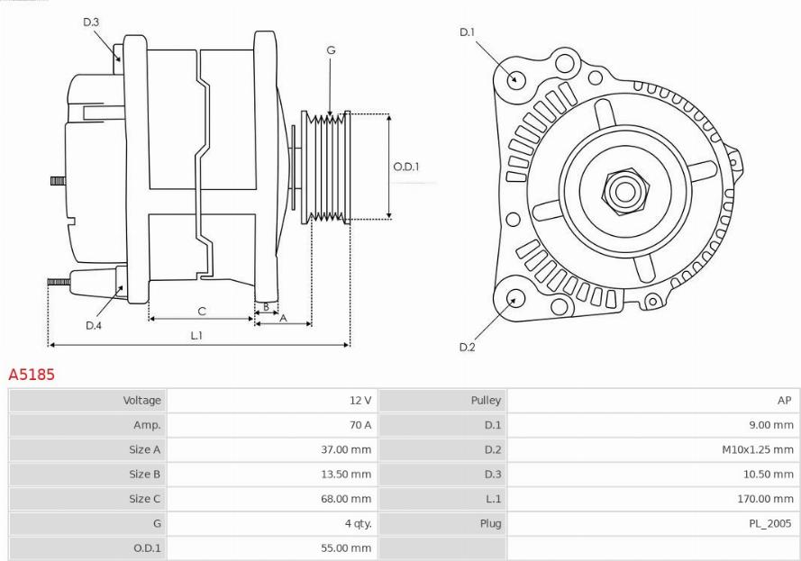 AS-PL A5185 - Γεννήτρια parts5.com