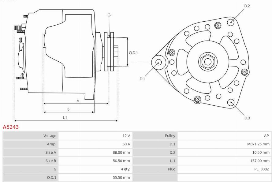 AS-PL A5243 - Generator / Alternator parts5.com