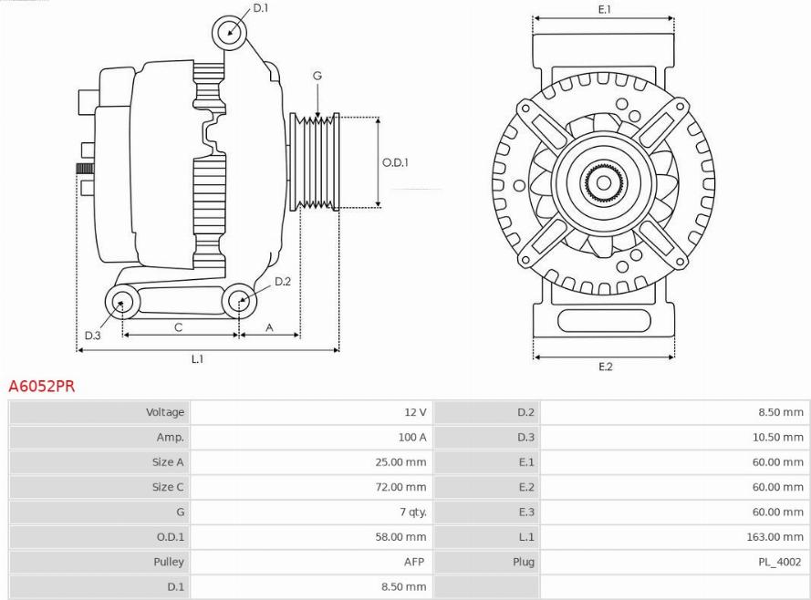 AS-PL A6052PR - Alternator parts5.com