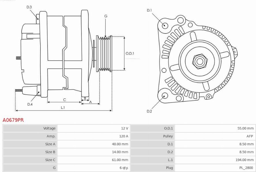 AS-PL A0679PR - Генератор parts5.com