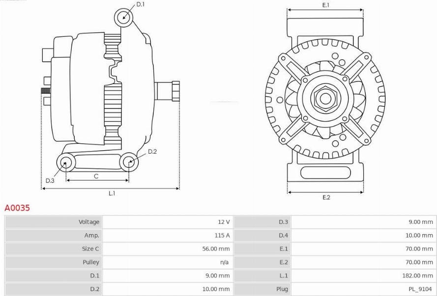 AS-PL A0035 - Alternatör parts5.com