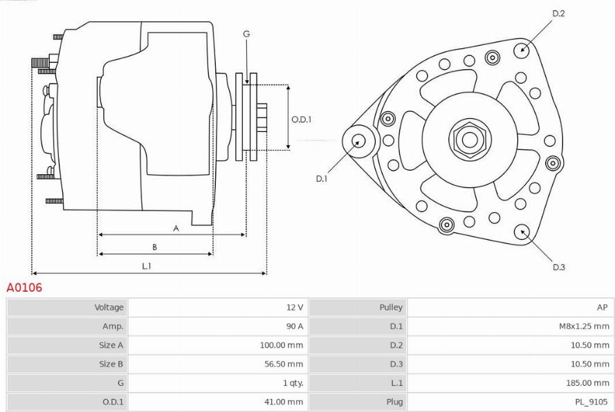 AS-PL A0106 - Generator / Alternator parts5.com