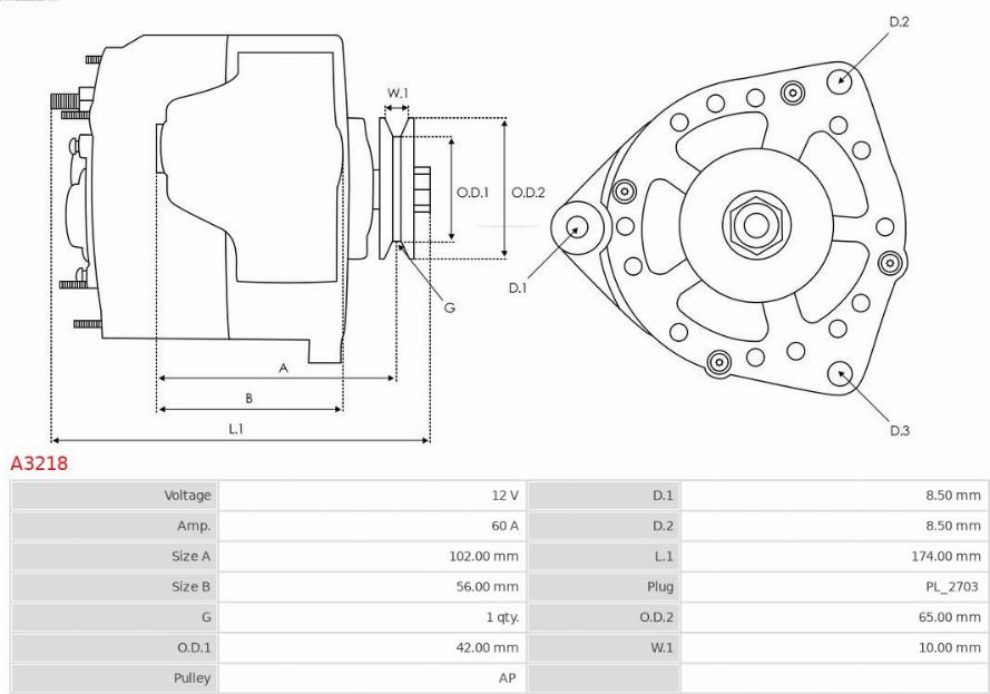 AS-PL A3218 - Alternatör parts5.com