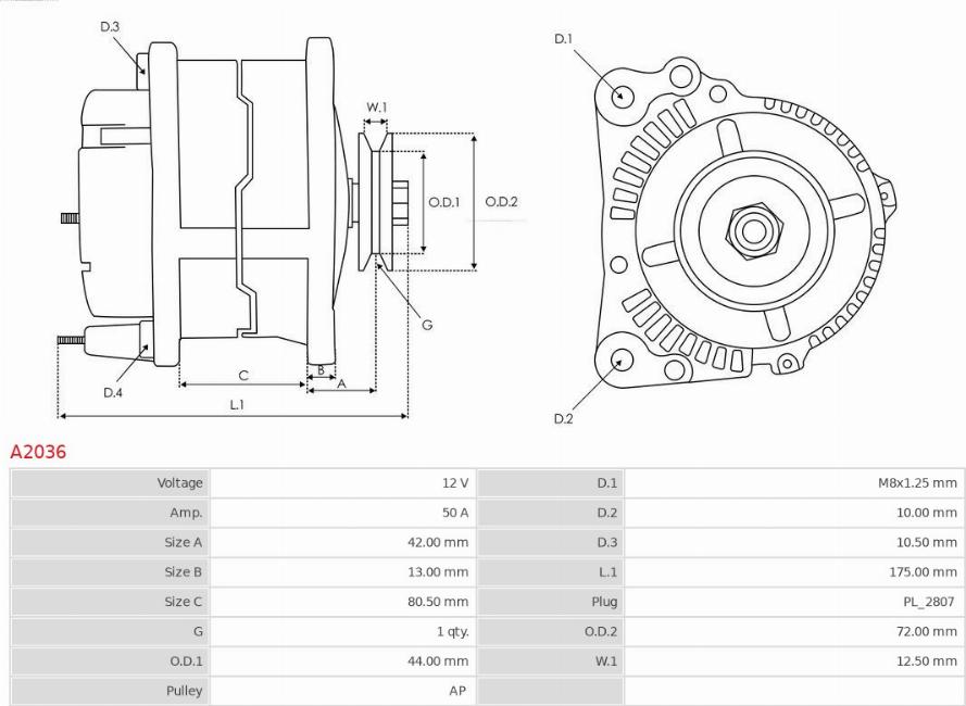 AS-PL A2036 - Generátor parts5.com