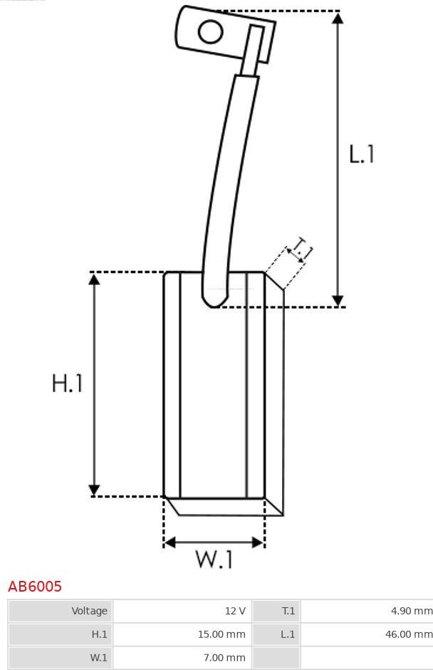 AS-PL AB6005 - Escobilla de carbón, alternador parts5.com