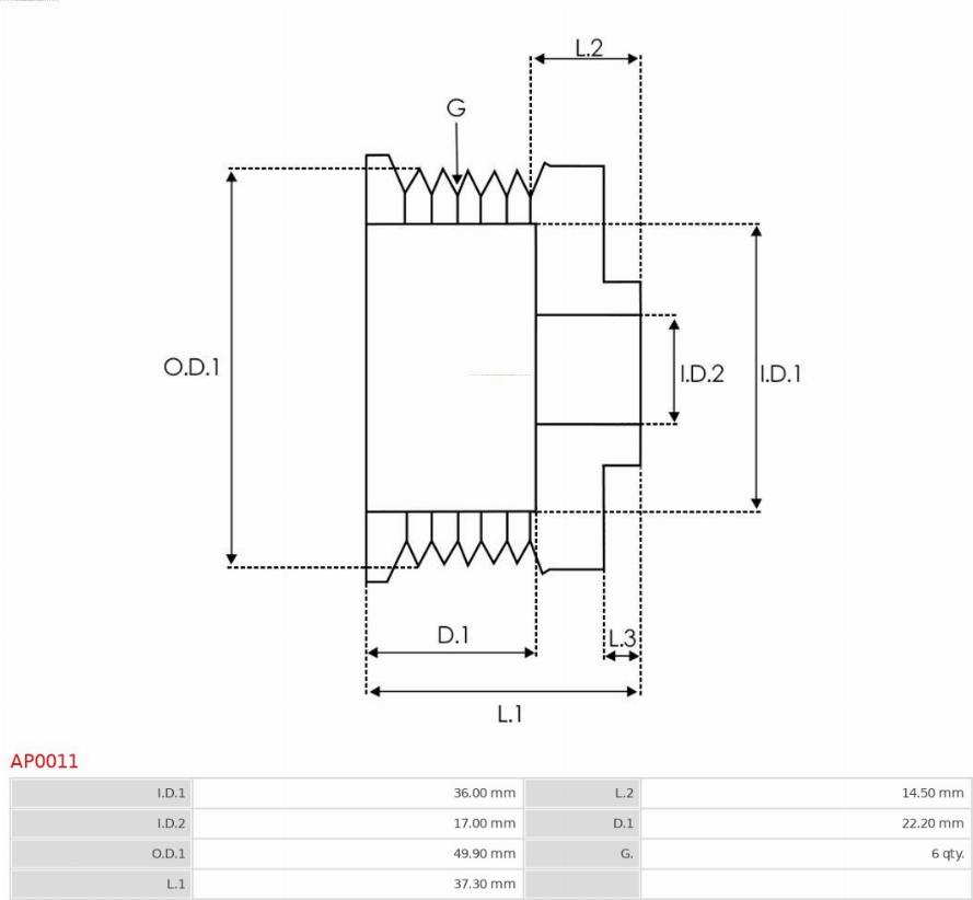 AS-PL AP0011 - Alternatör kasnağı parts5.com