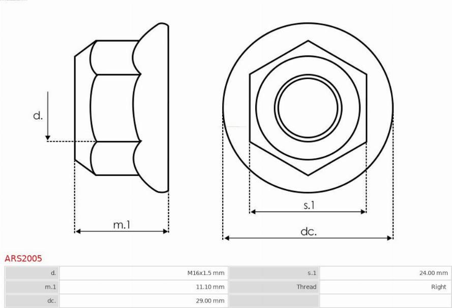 AS-PL ARS2005 - Remondikomplekt,generaator parts5.com