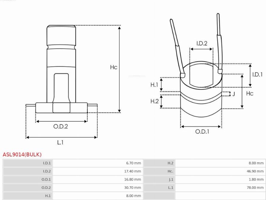 AS-PL ASL9014(BULK) - Kopógyűrű, generátor parts5.com