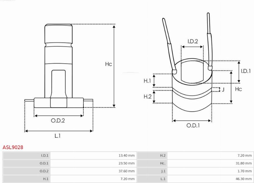 AS-PL ASL9028 - Kontak halkası, alternatör parts5.com