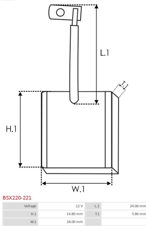 AS-PL BSX220-221 - Perie, electromotor parts5.com