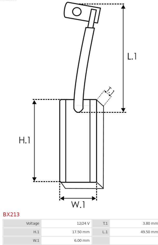 AS-PL BX213 - Kohlebürste, Generator parts5.com