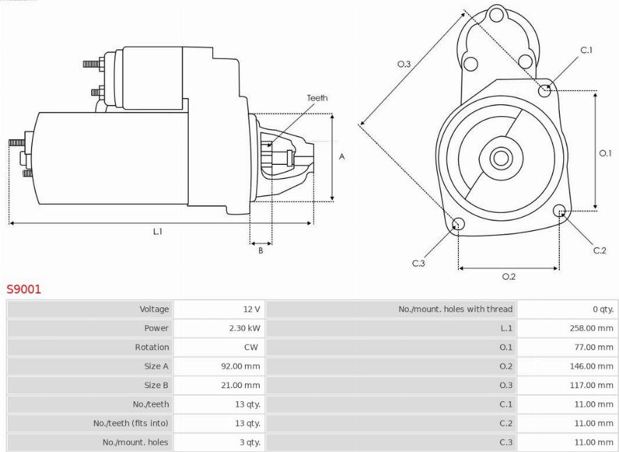 AS-PL S9001 - Starter parts5.com