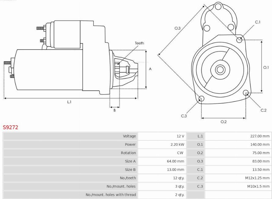 AS-PL S9272 - Starter parts5.com