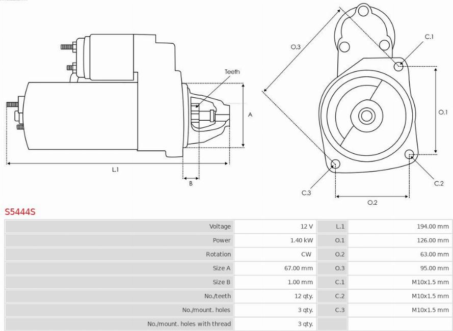 AS-PL S5444S - Стартер parts5.com