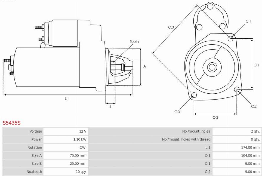 AS-PL S5435S - Starter parts5.com