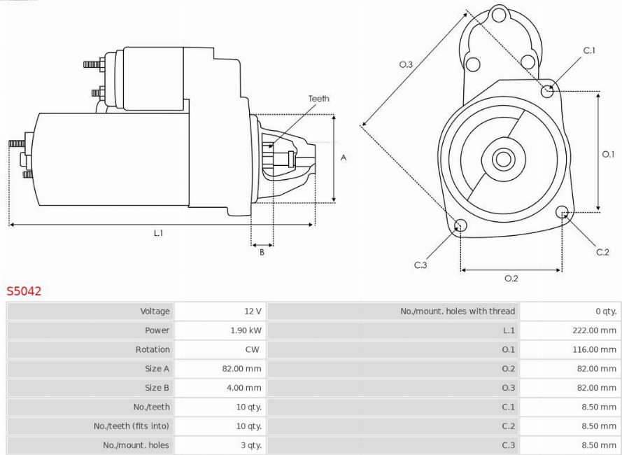 AS-PL S5042 - Démarreur parts5.com