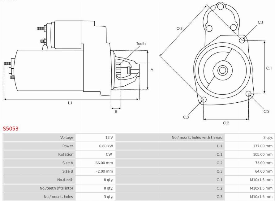 AS-PL S5053 - Starter parts5.com