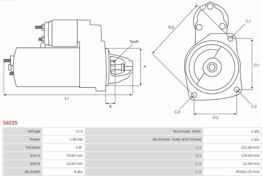 AS-PL S6035 - Starter parts5.com