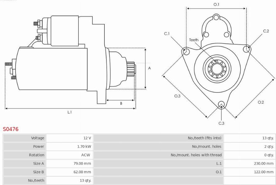 AS-PL S0476 - Μίζα parts5.com