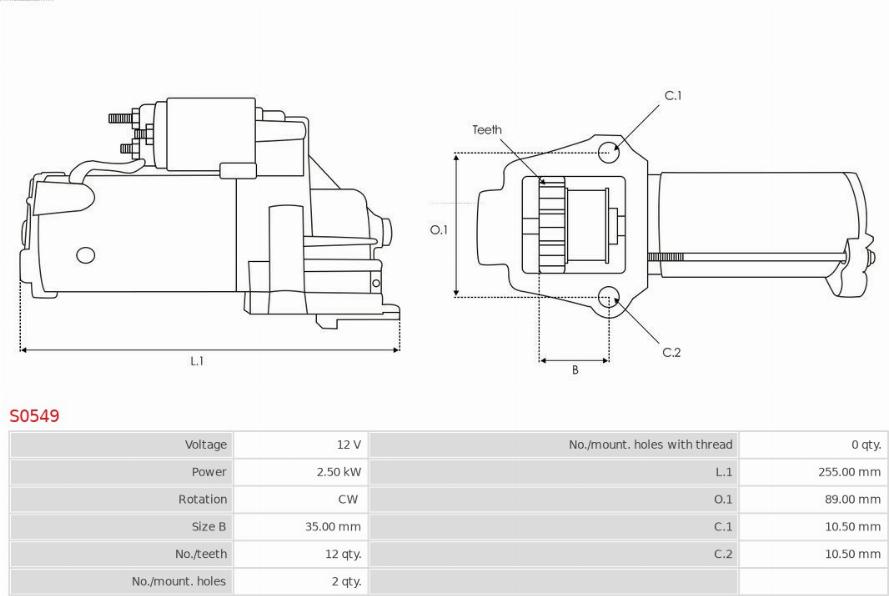 AS-PL S0549 - Starter parts5.com