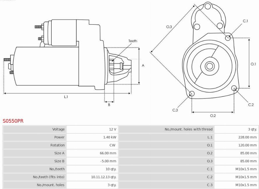 AS-PL S0550PR - Starter parts5.com