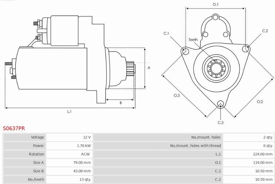 AS-PL S0637PR - Стартер parts5.com