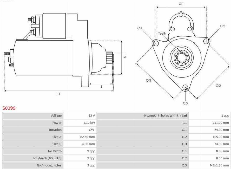 AS-PL S0399 - Starter parts5.com