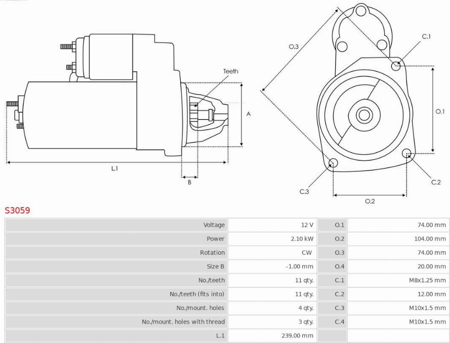 AS-PL S3059 - Стартер parts5.com