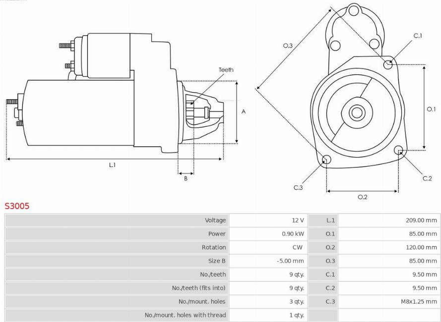 AS-PL S3005 - Starter parts5.com