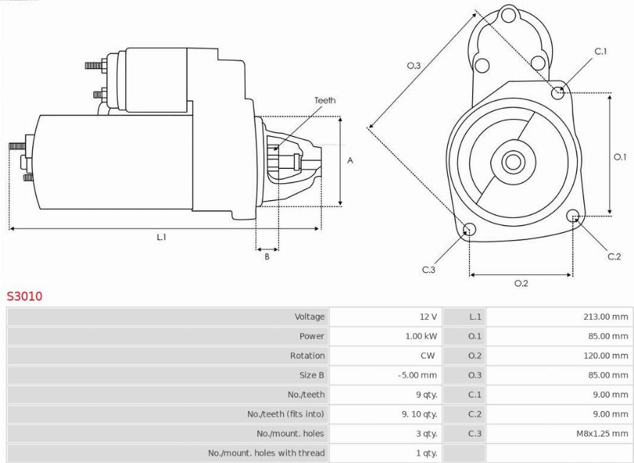 AS-PL S3010 - Стартер parts5.com