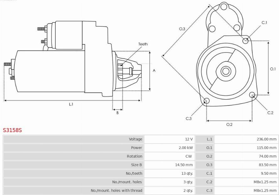 AS-PL S3158S - Starter parts5.com