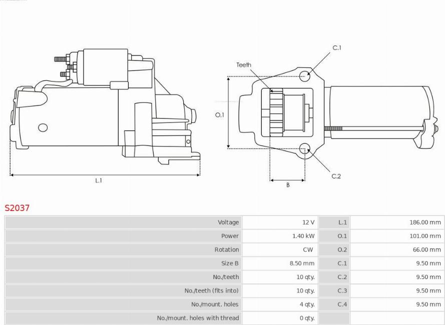 AS-PL S2037 - Starter parts5.com