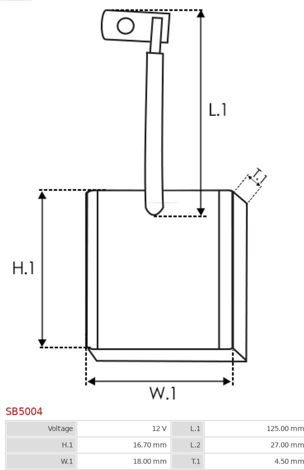 AS-PL SB5004 - Balais, démarreur parts5.com