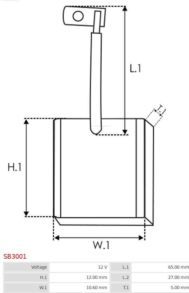 AS-PL SB3001 - Perie, electromotor parts5.com