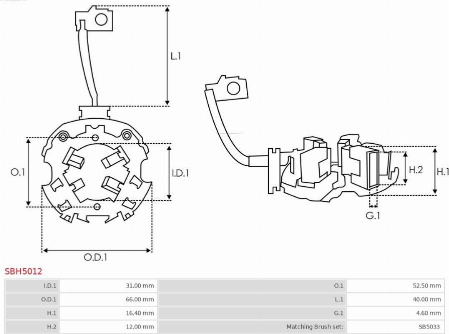 AS-PL SBH5012 - Suport perii parts5.com