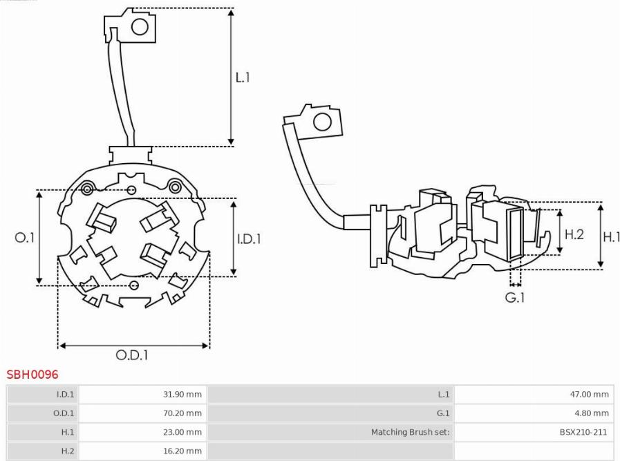 AS-PL SBH0096 - Държач, карбонови четки parts5.com