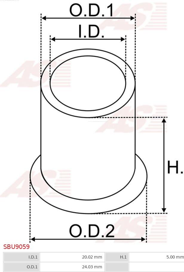 AS-PL SBU9059 - Bush, starter shaft parts5.com