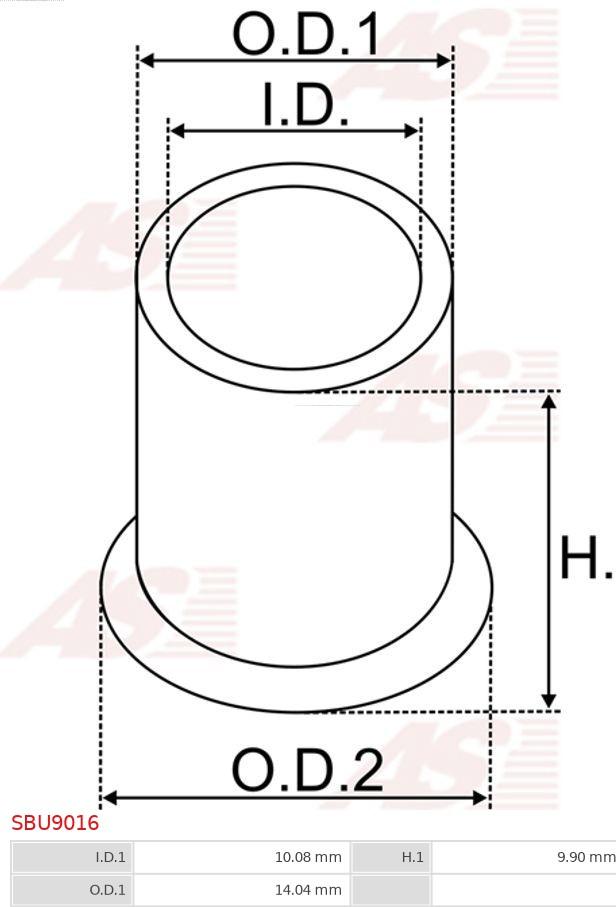 AS-PL SBU9016 - Persely, önindító tengely parts5.com