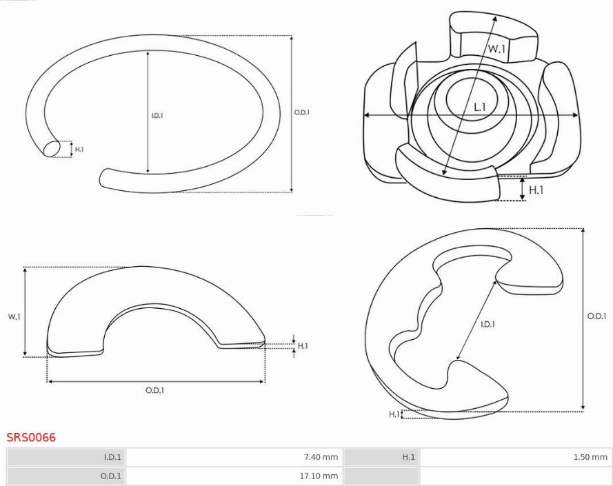 AS-PL SRS0066 - Repair Kit, starter parts5.com