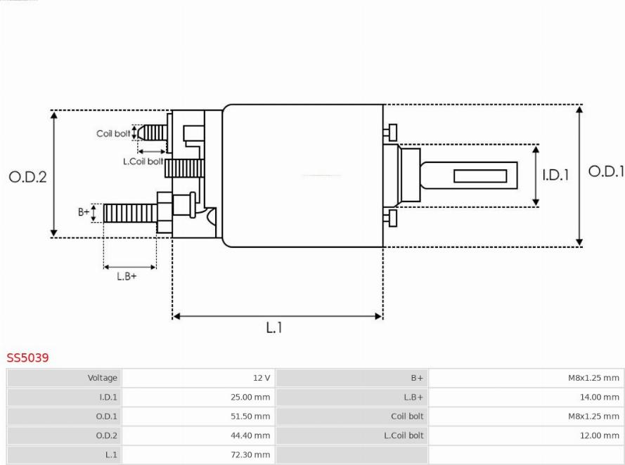 AS-PL SS5039 - Solenoid, electromotor parts5.com