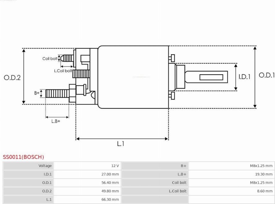 AS-PL SS0011(BOSCH) - Interruptor magnético, estárter parts5.com