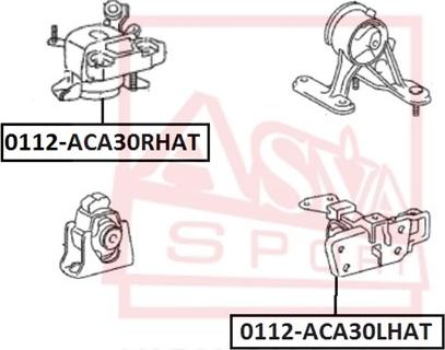ASVA 0112-ACA30RHAT - Soporte, motor parts5.com