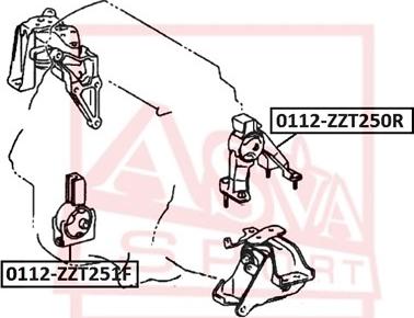 ASVA 0112-ZZT251F - Soporte, motor parts5.com