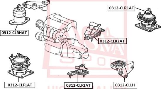 ASVA 0312-CLF2AT - Zavěšení motoru parts5.com