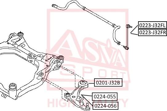 ASVA 0201-J32B - Сайлентблок, рычаг подвески колеса parts5.com