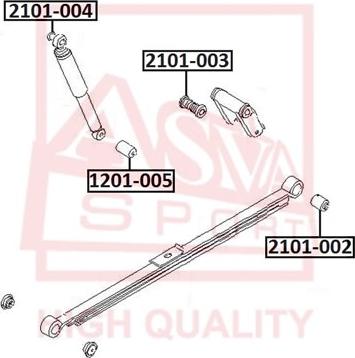 ASVA 2101-005 - Сайлентблок, рычаг подвески колеса parts5.com